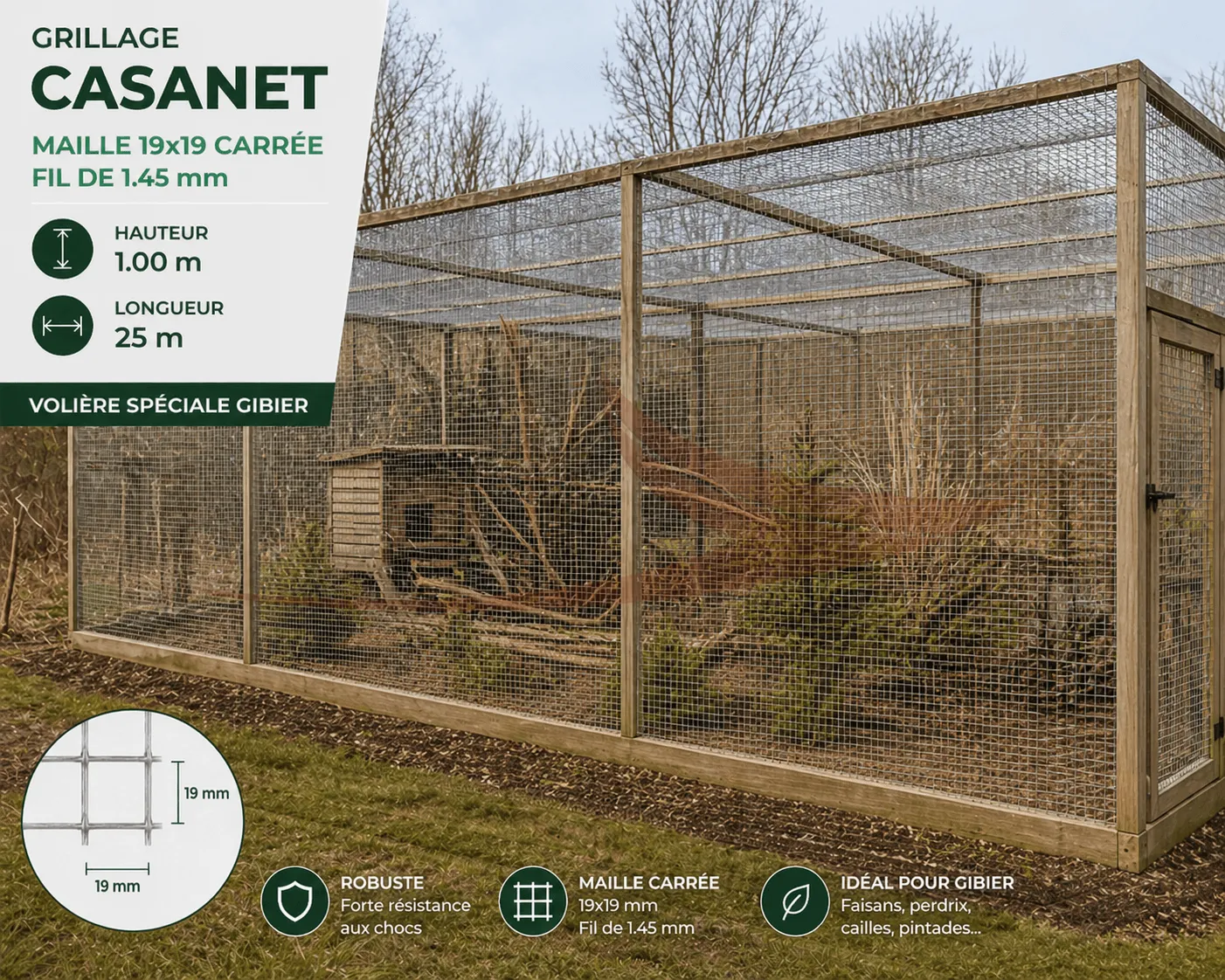 Image de Grillage Casanet Maille 19x19 Carrée